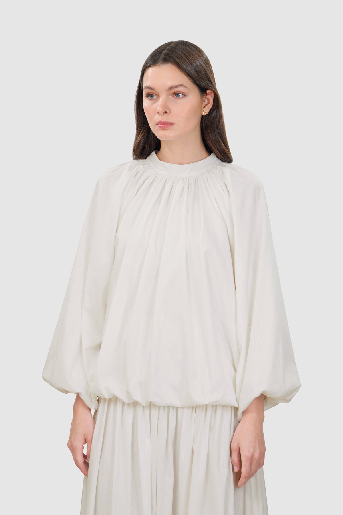 Leena Cotton Ruffle Blouse - White