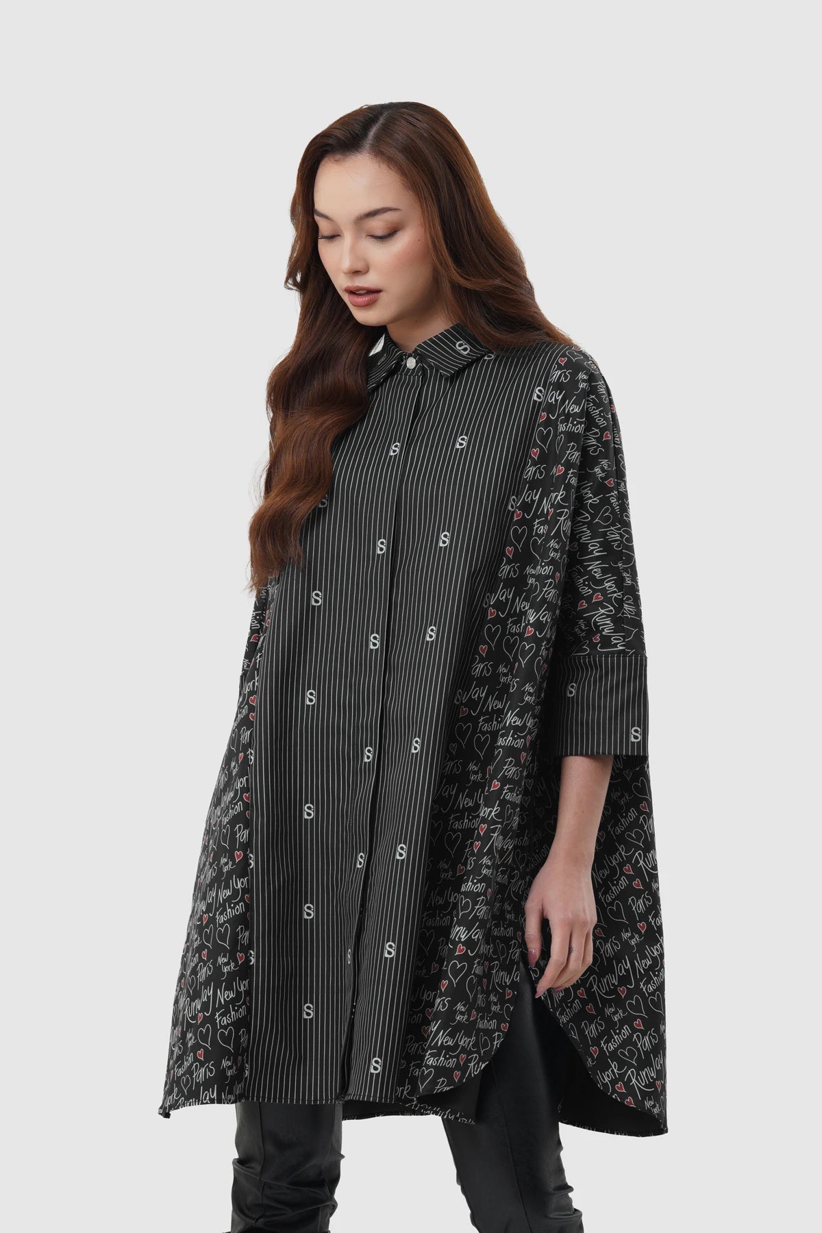 The Editor Tunic Shirt - Black