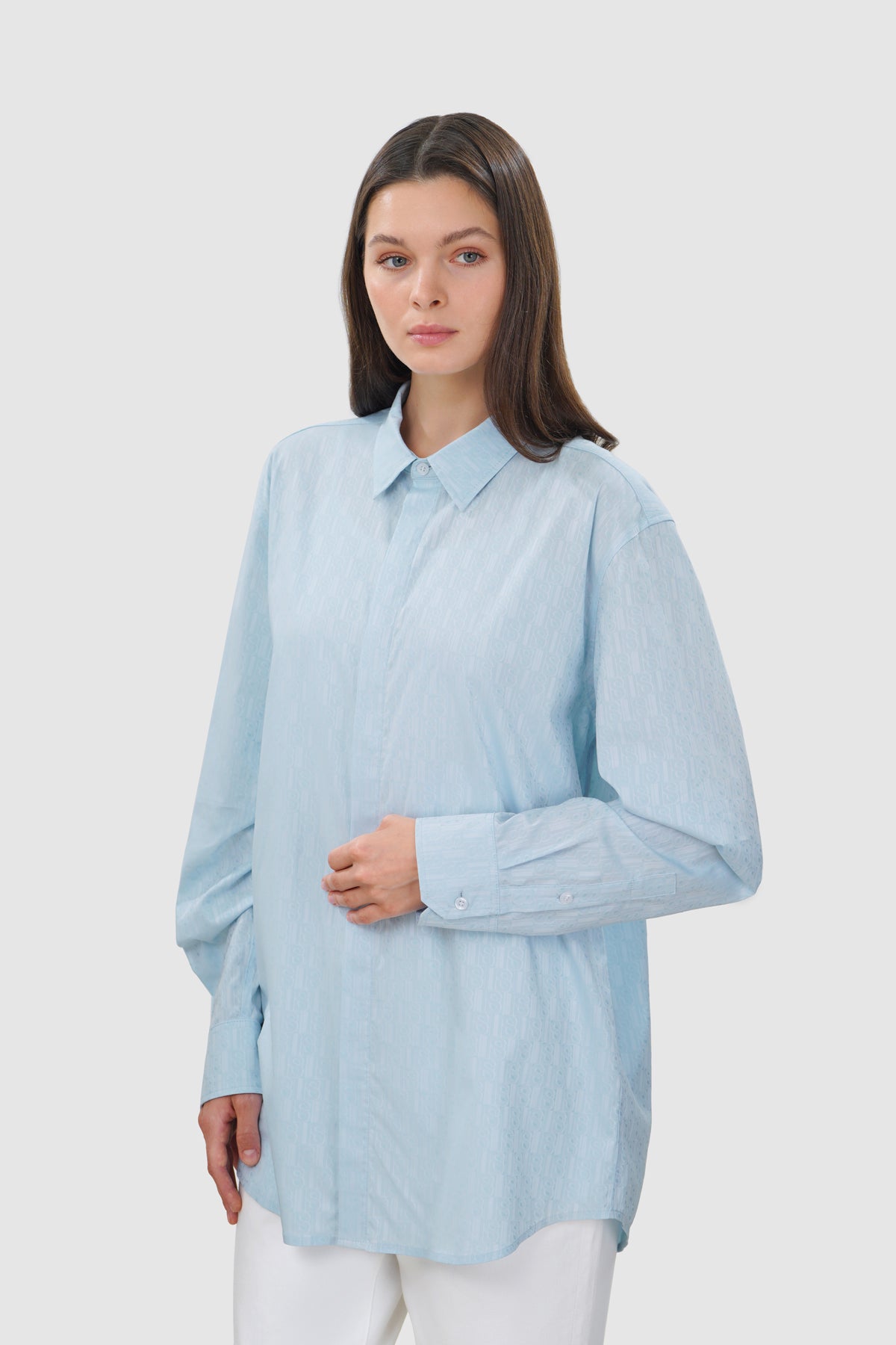 Leena Cotton Unisex Shirt - Blue
