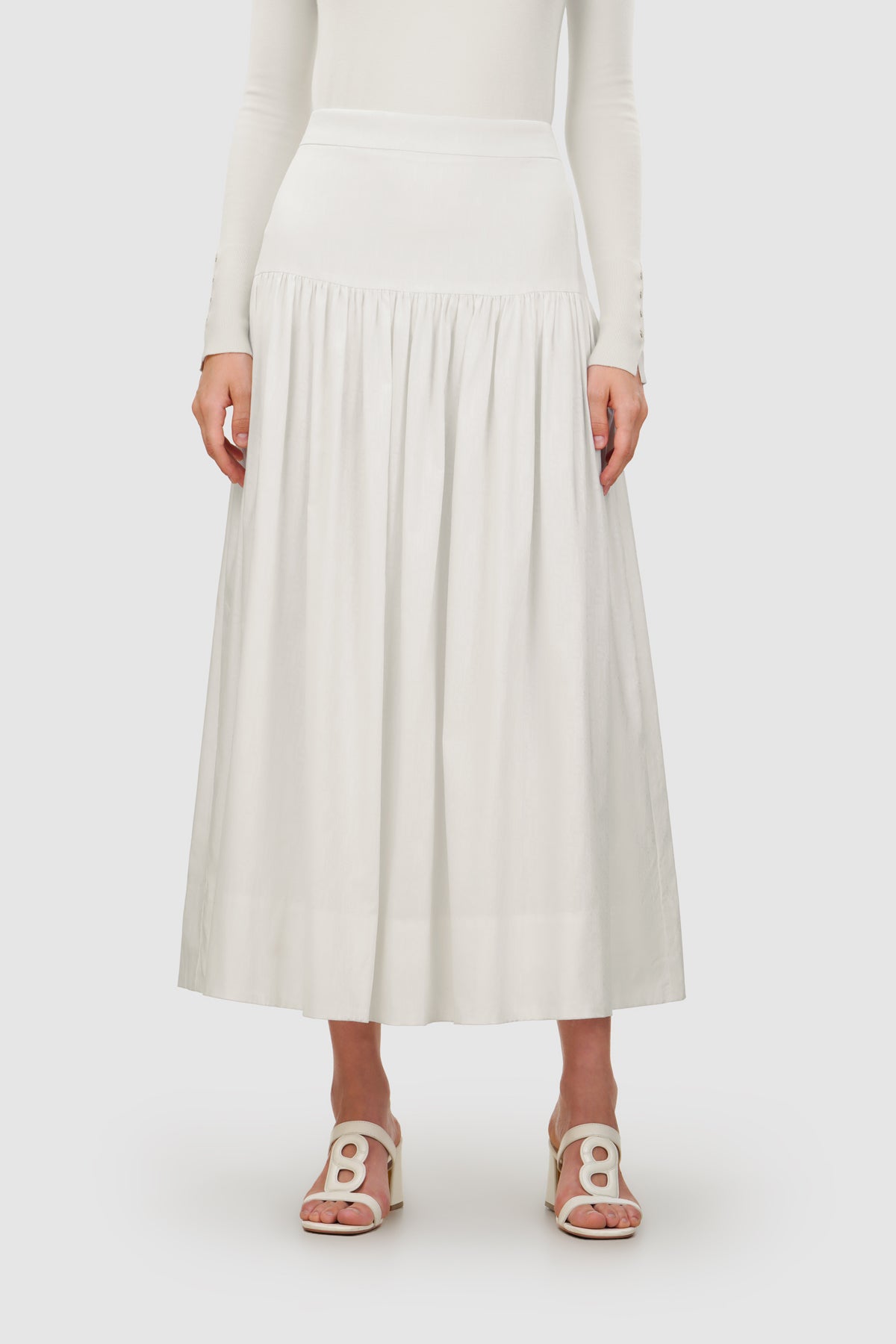 Leena Cotton Ruffle Skirt - White
