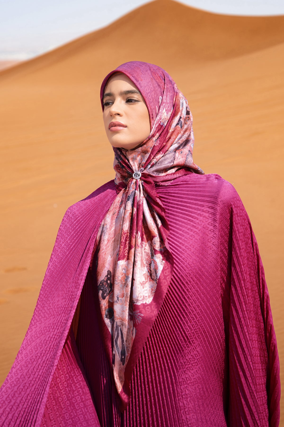 Dune Jacquard Voile - Fuchsine
