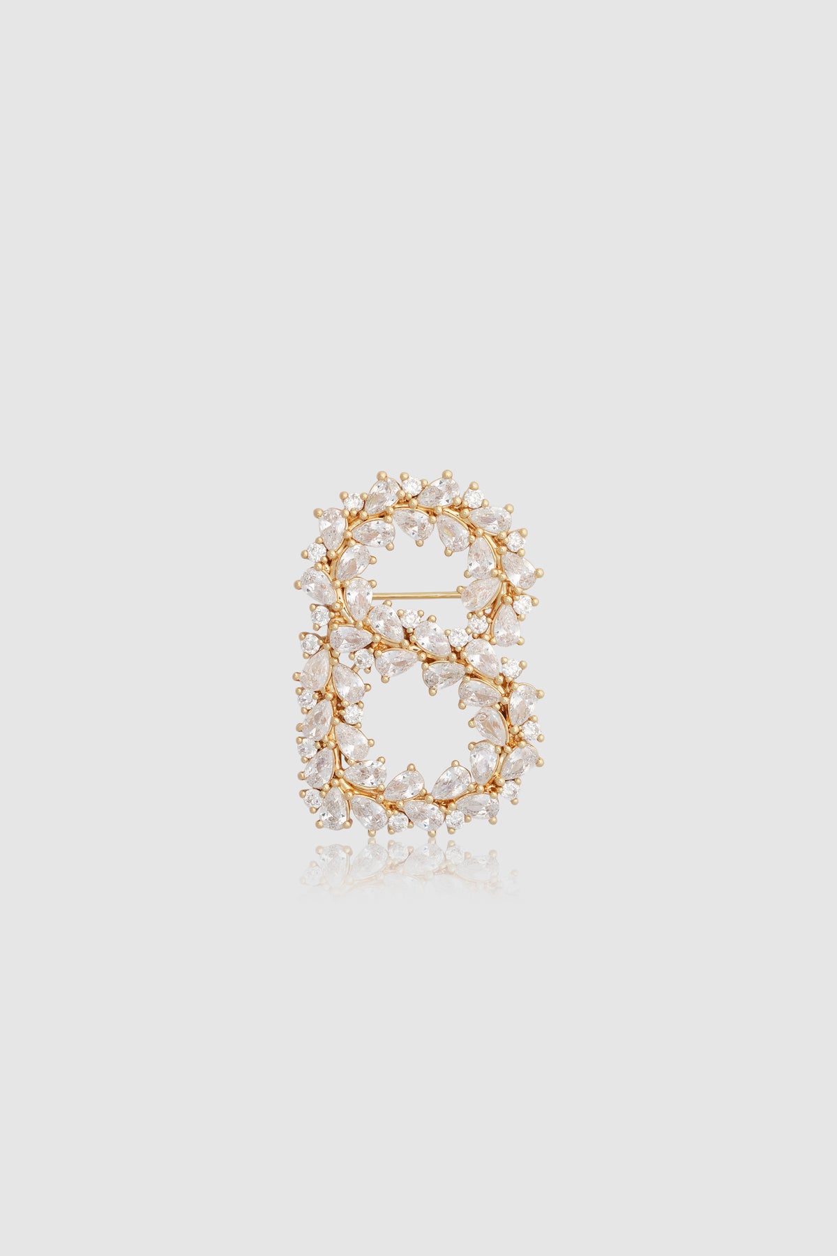 Signature Crystal Brooch - Gold