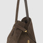 Britney Bag Small - Suede Leather - Dark Brown