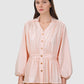 Leena Cotton Puff-Sleeve Shirt - Pink