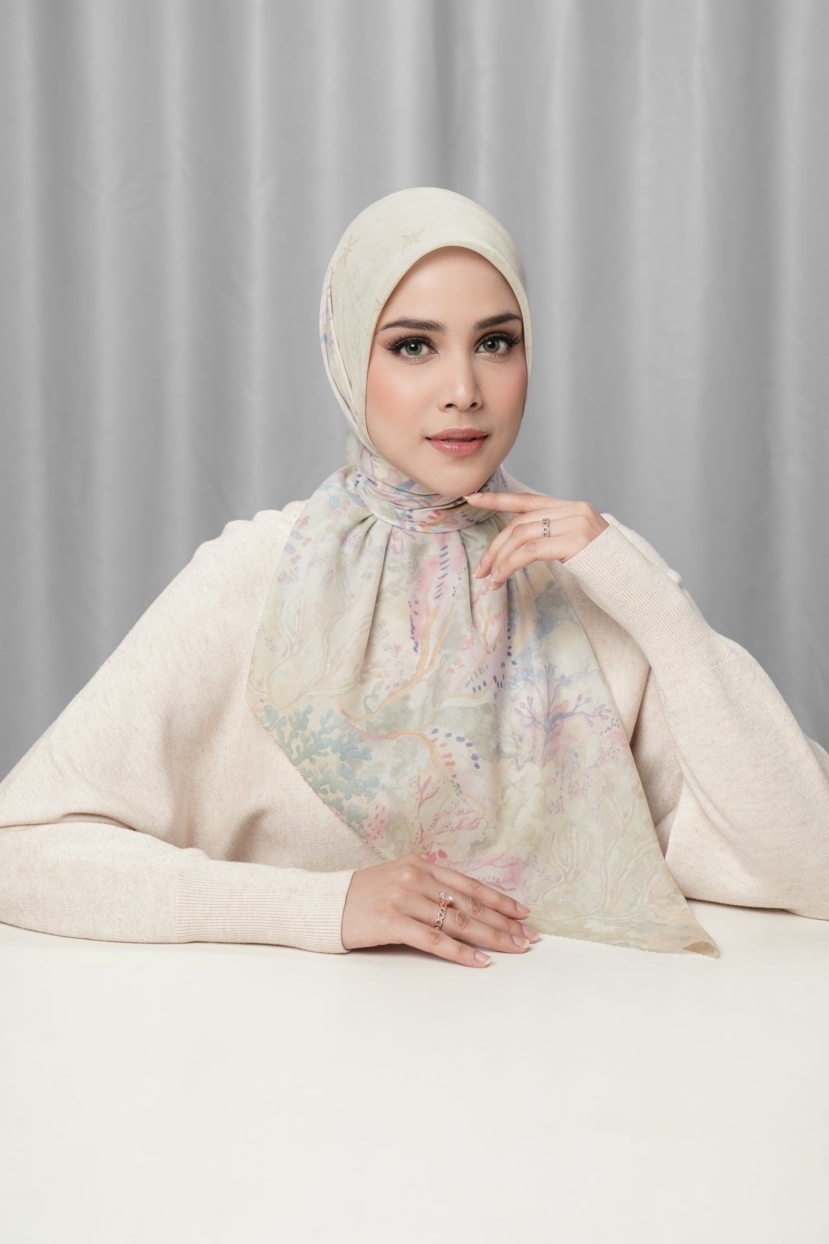 under the sea scarf cowrie by buttonscarves front view