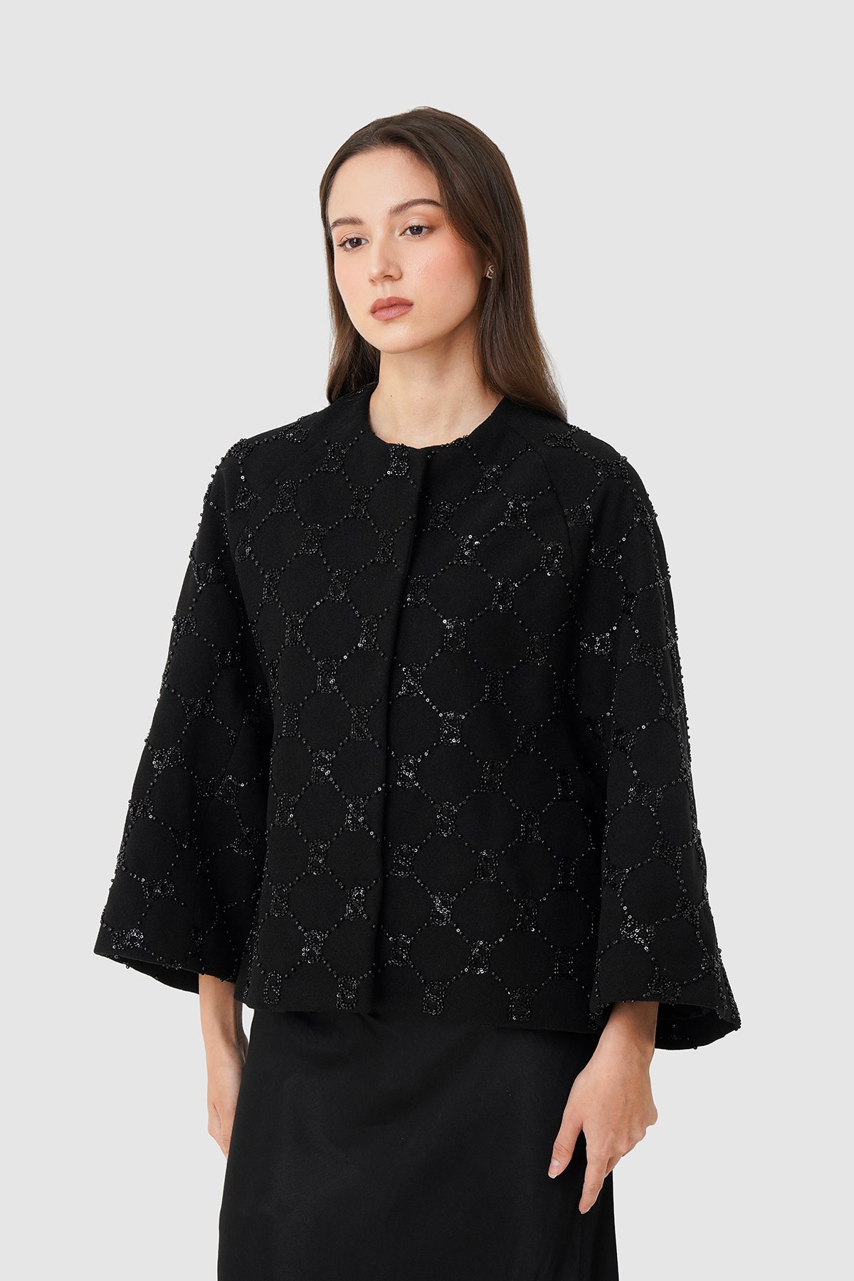 Beverly Beaded Outer - Black