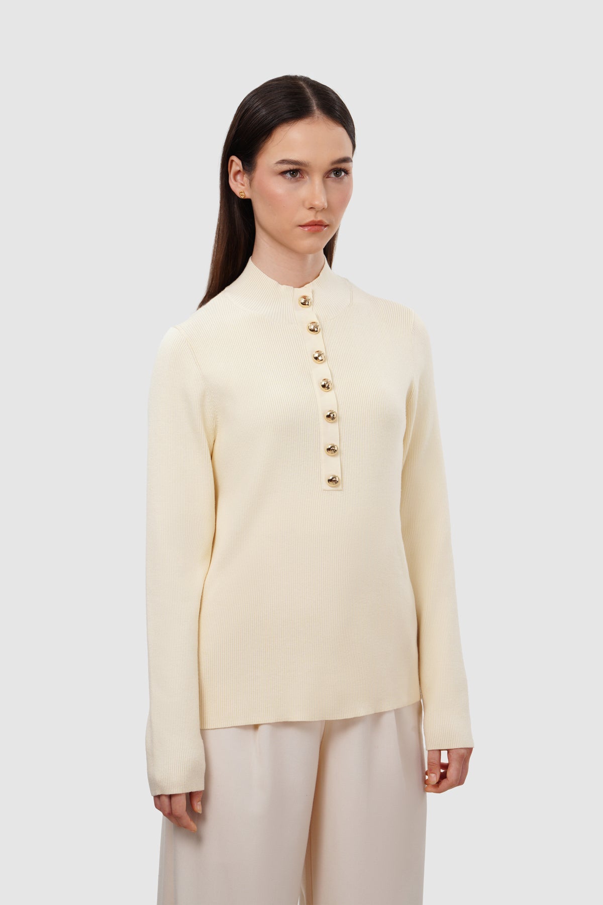 Clare Knit Top - Ivory