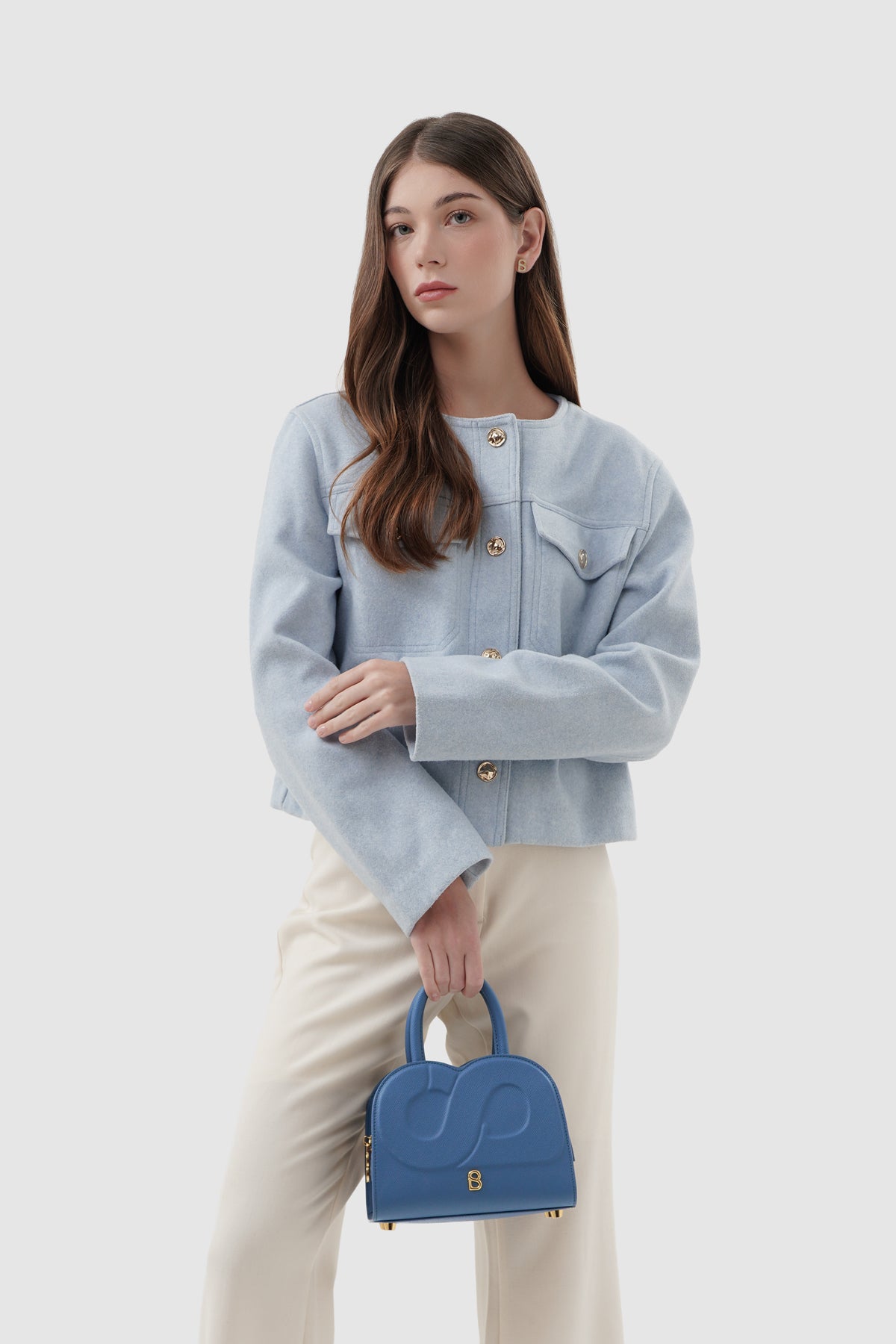 Joy Bag Small - Saffiano Leather - Bluebell