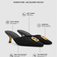 Signature Jacquard Mules - Black