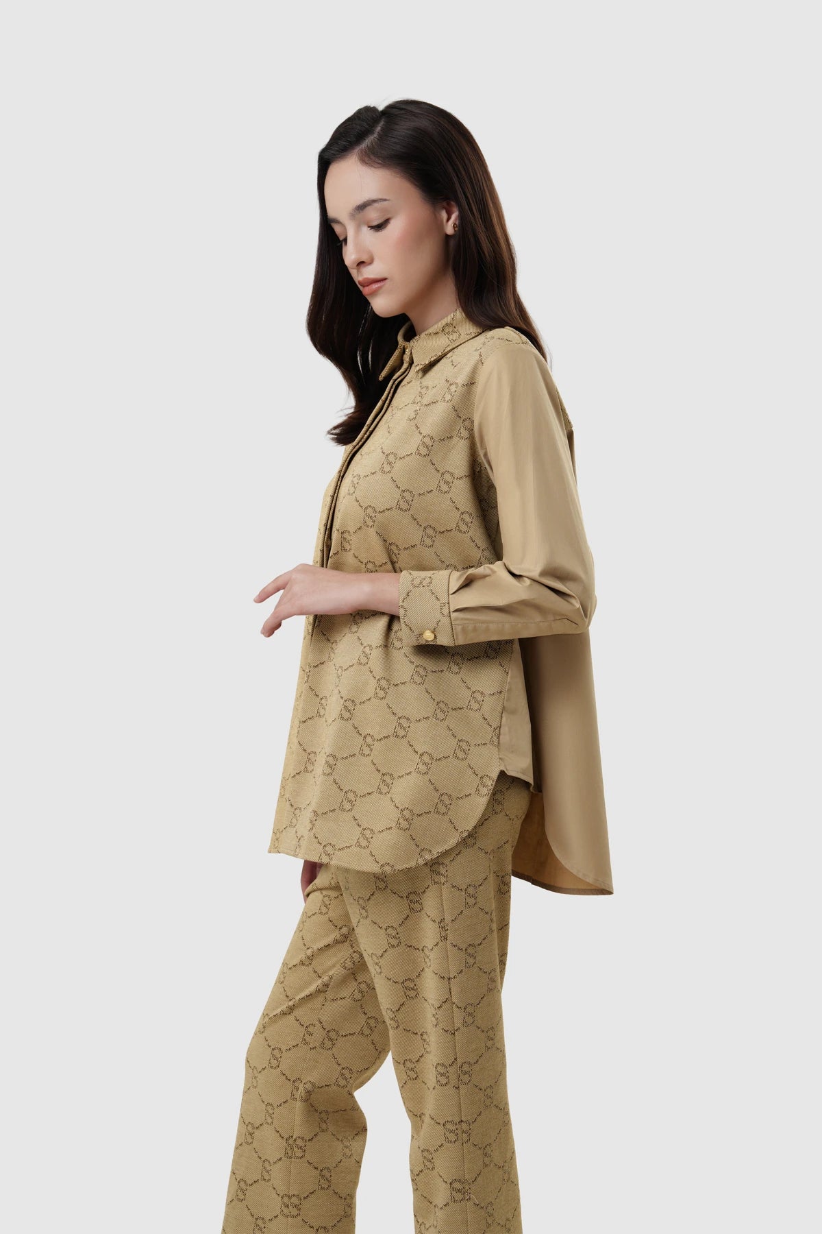 Beverly Monogram Shirt - Brown