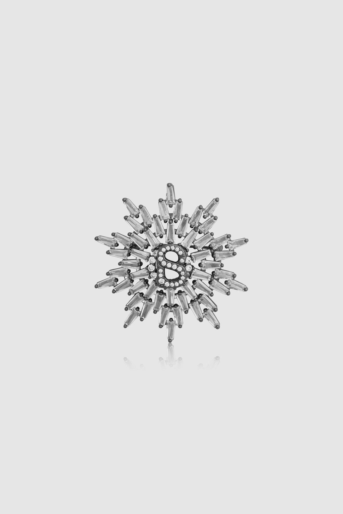 Elira Brooch - Hematite