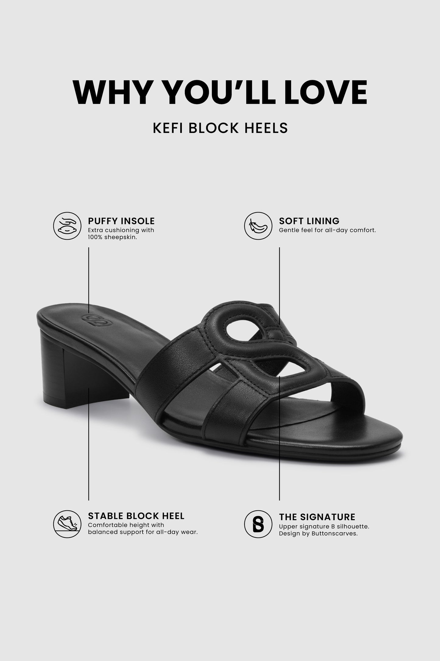 Kefi Block Heels - Black