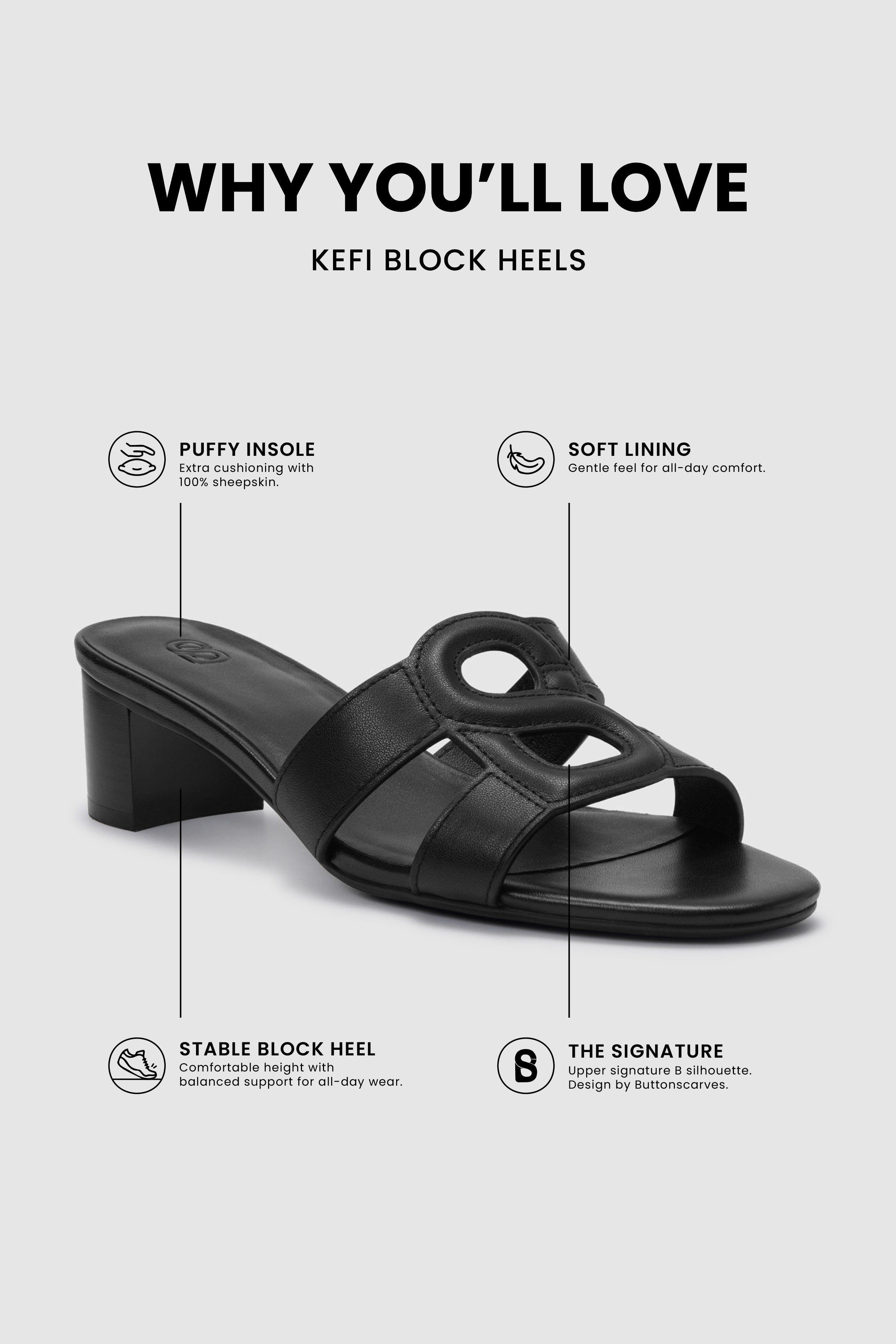 Kefi Block Heels - Black