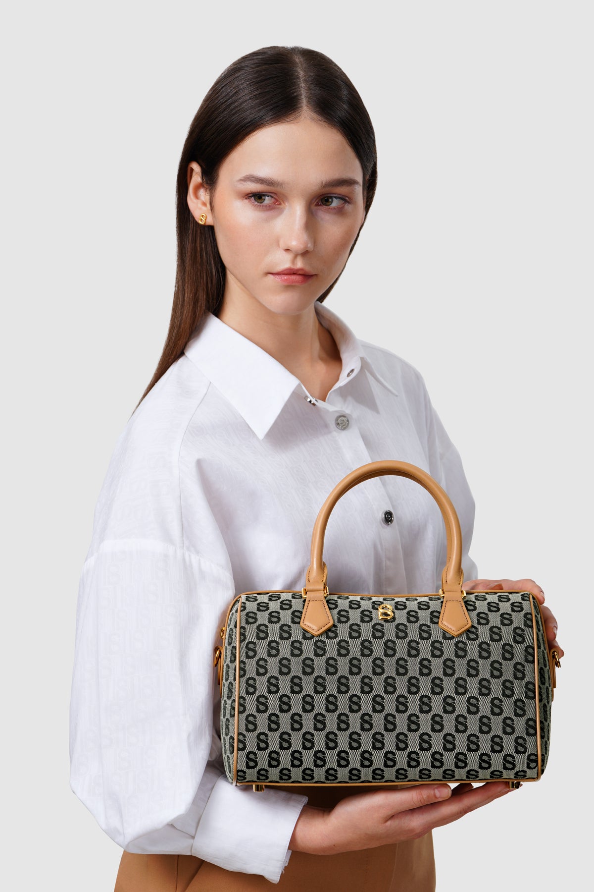 Monogram Handbag - Brown