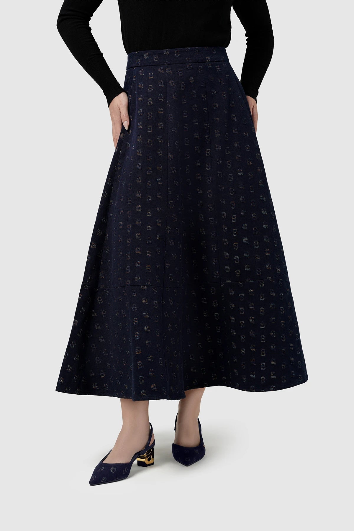 Nagita Denim Skirt - Navy