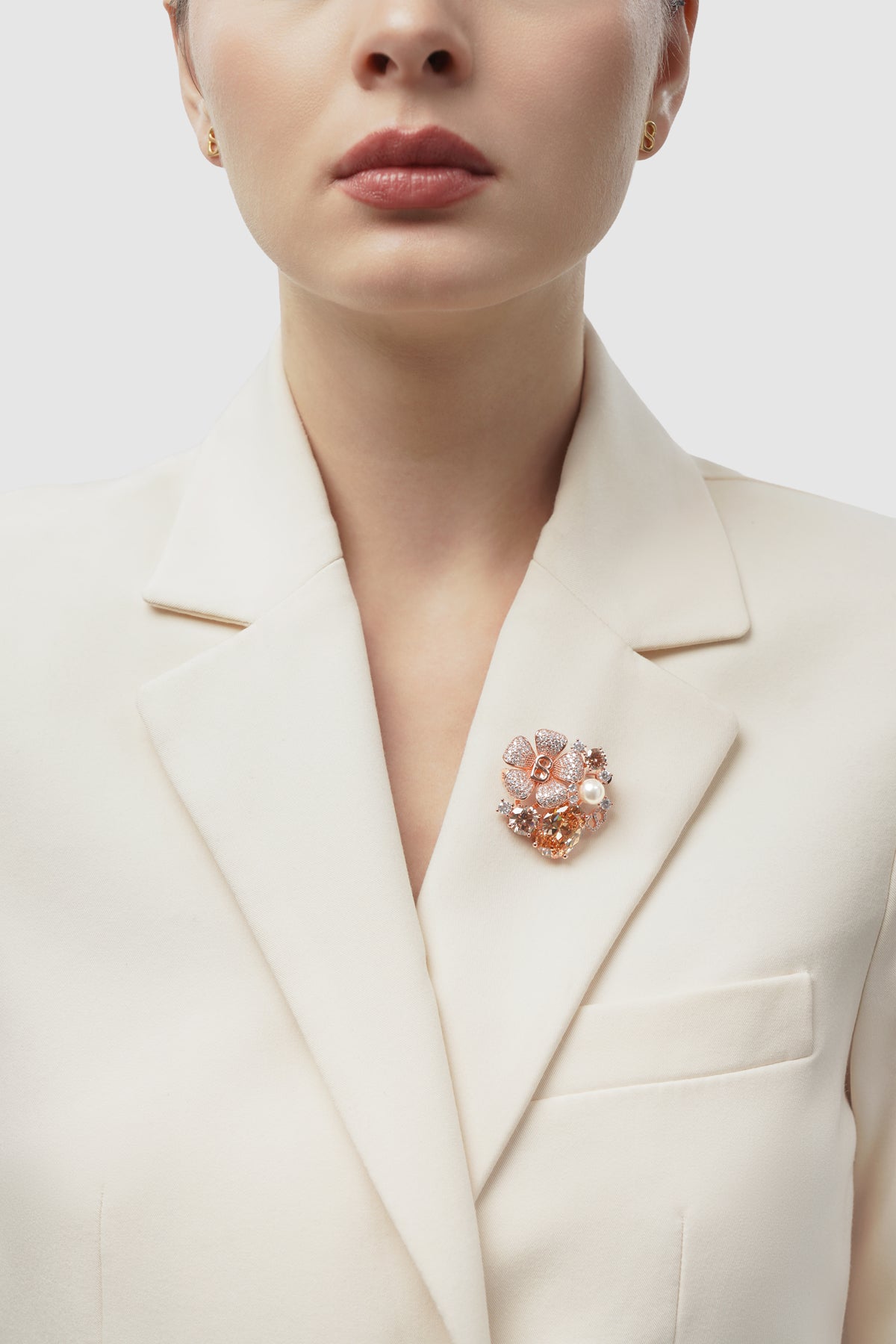 Plumeria Brooch - Rose Gold