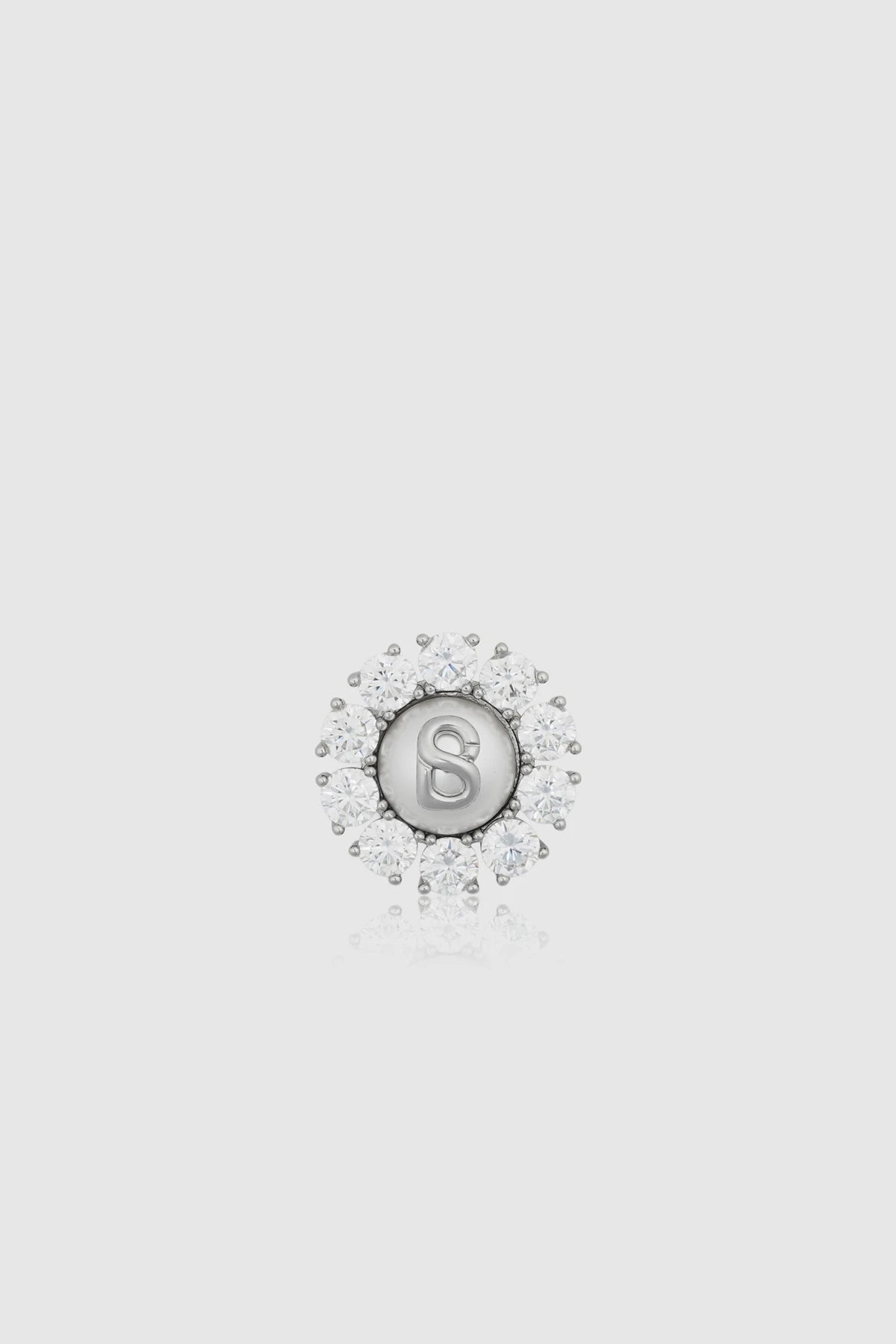 Amara Crystal Pin Brooch - Silver