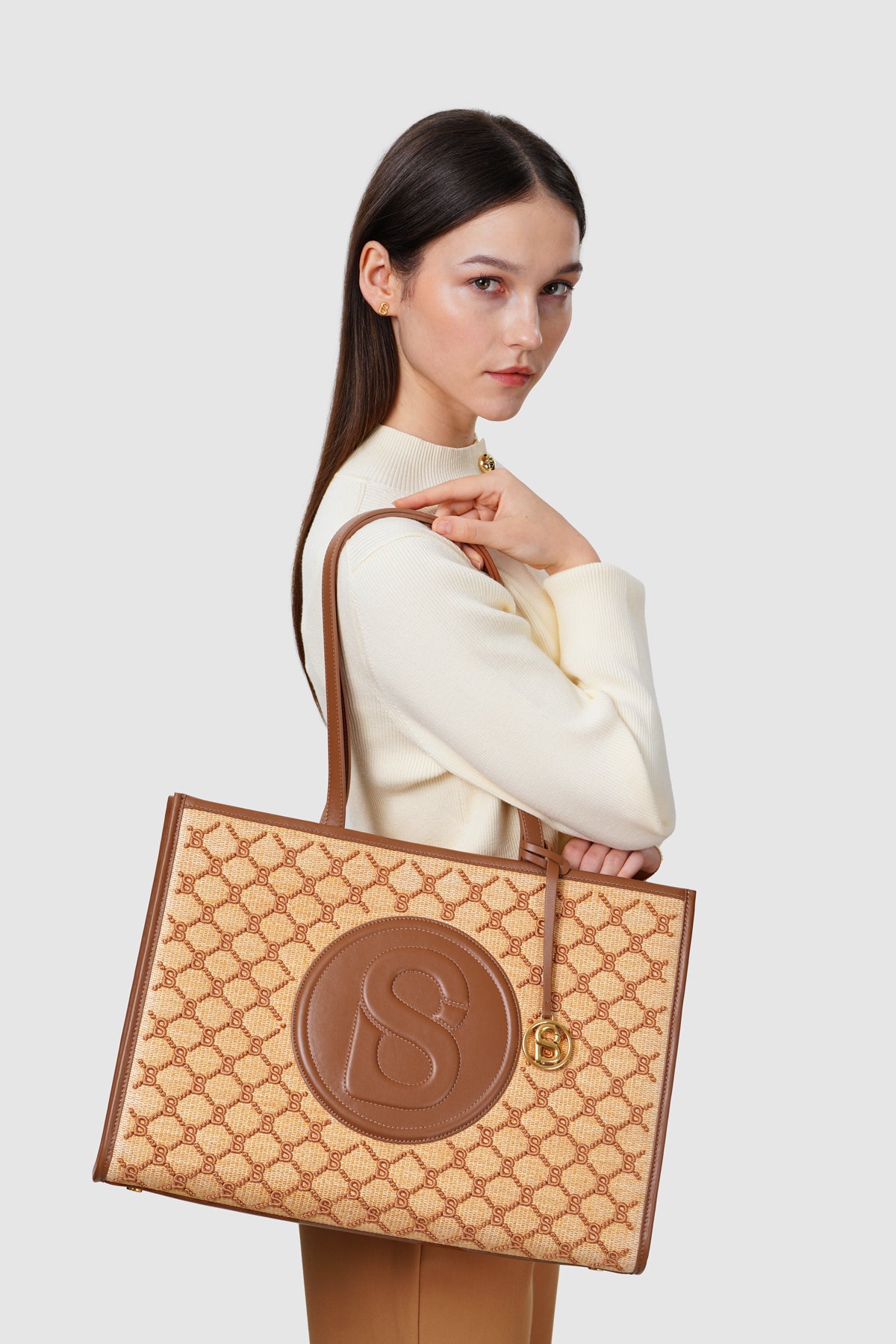 Beverly Aaliya Tote Bag Large - Brown