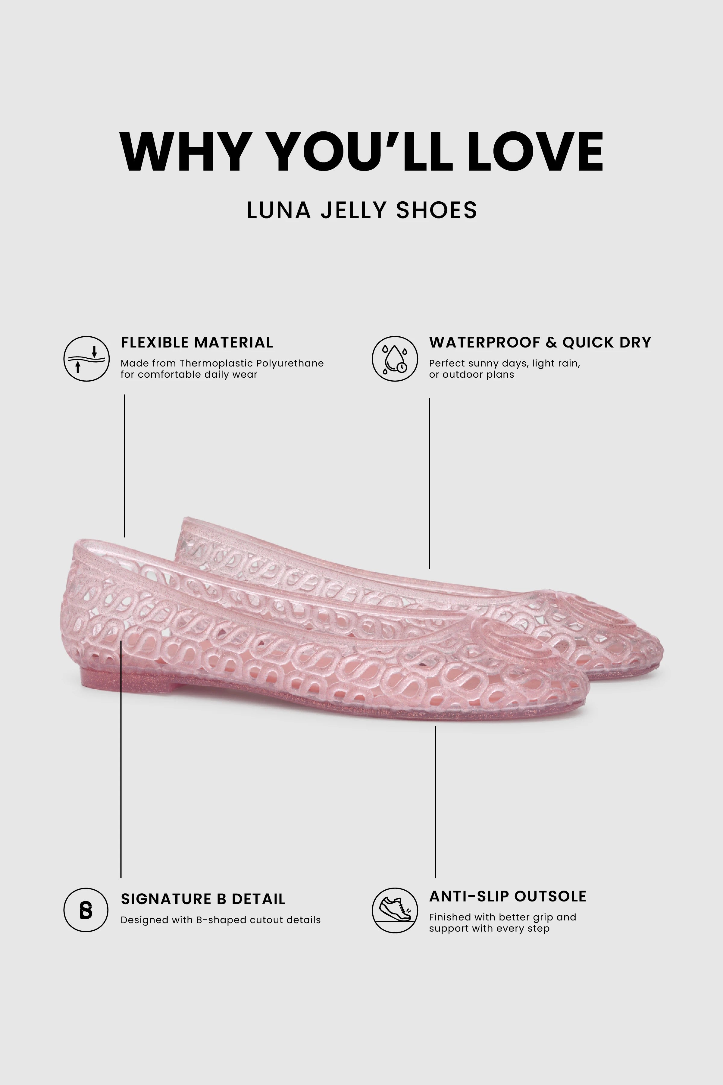 Luna Jelly Shoes - Pink
