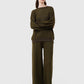 Grid Sweatshirt Set - Olive