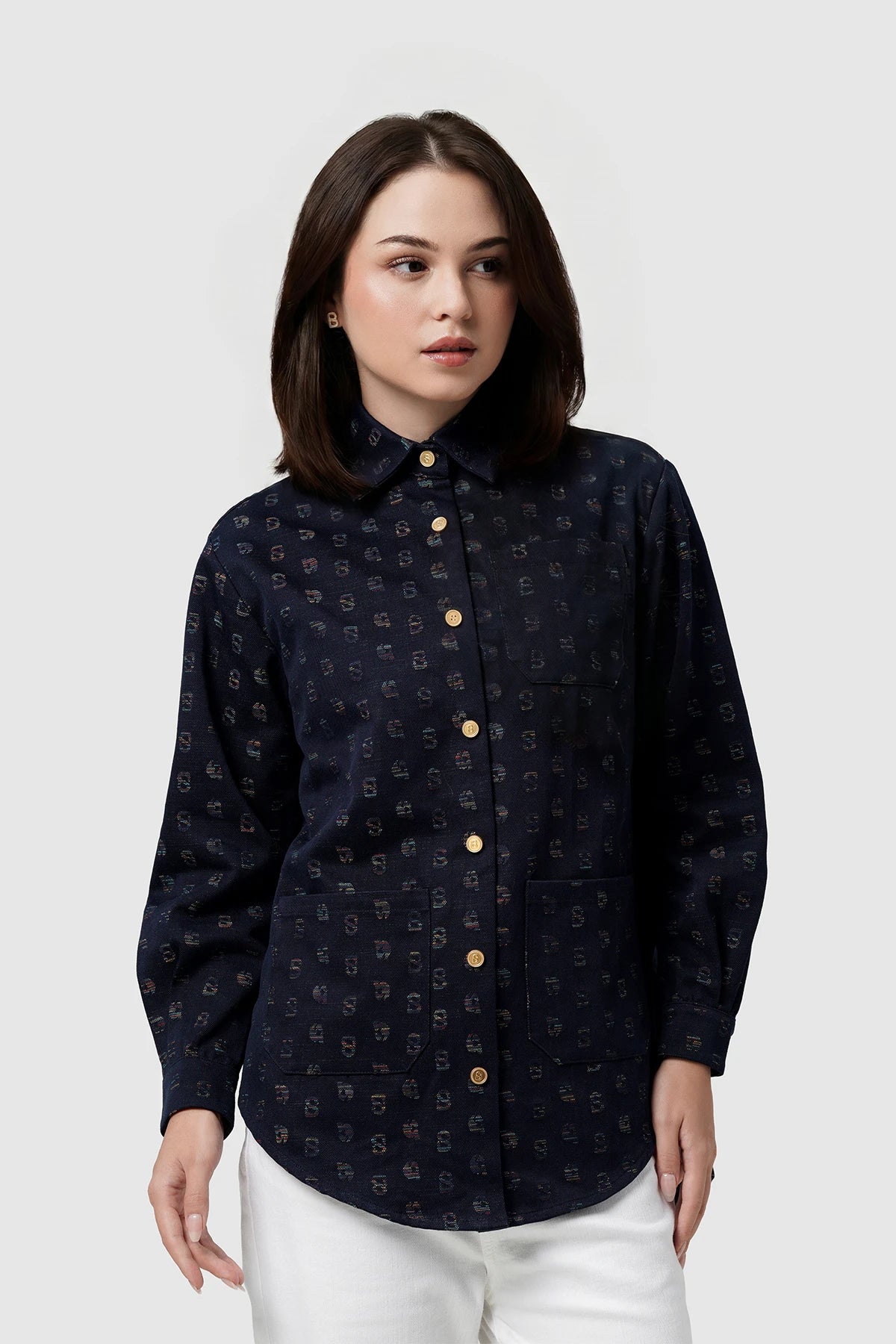 Nagita Denim Shirt - Navy