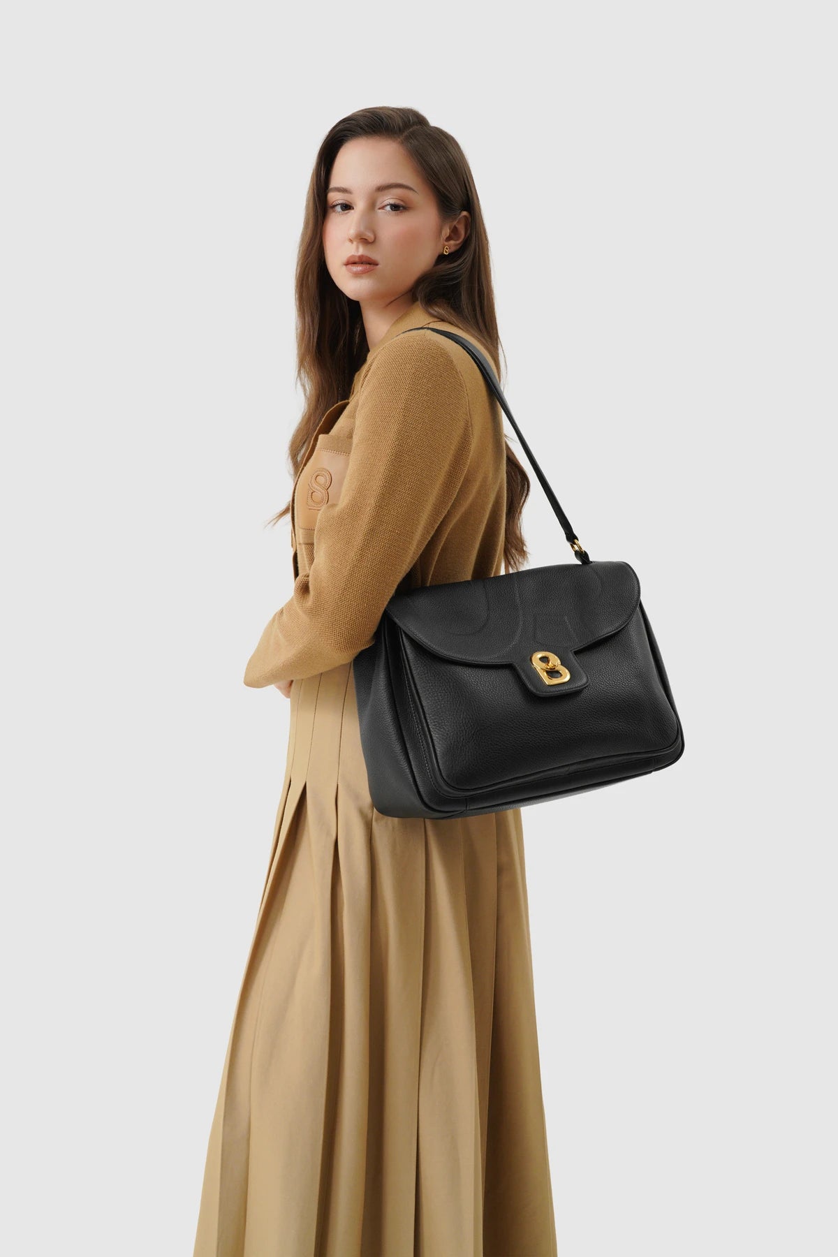 Savina Bag - Pebble Leather - Black