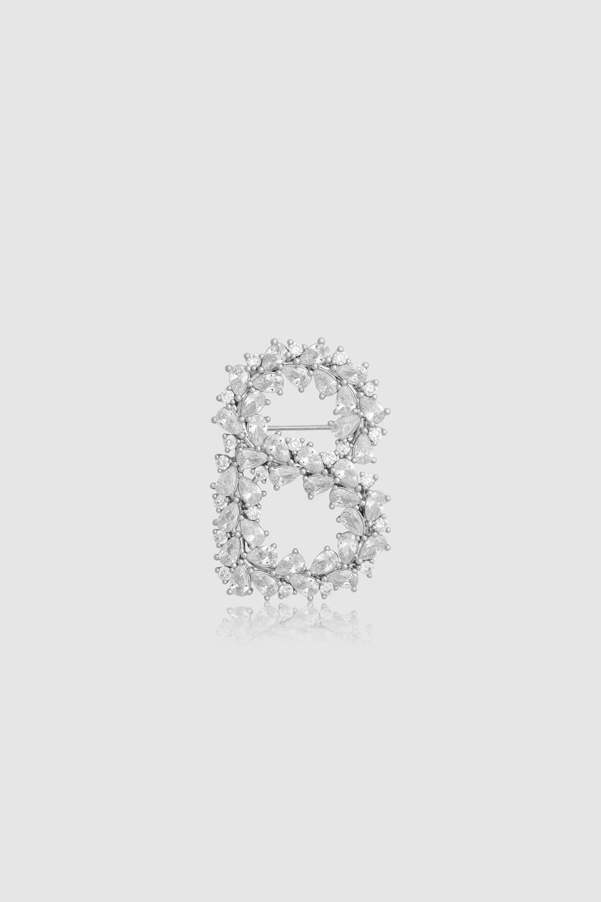 Signature Crystal Brooch - Silver