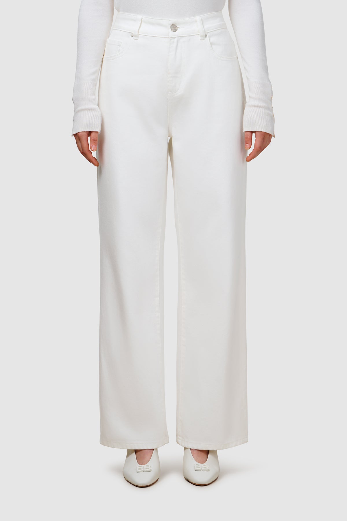 Olivia Denim Pants - White