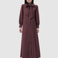Noura Bow Dress - Deep Maroon