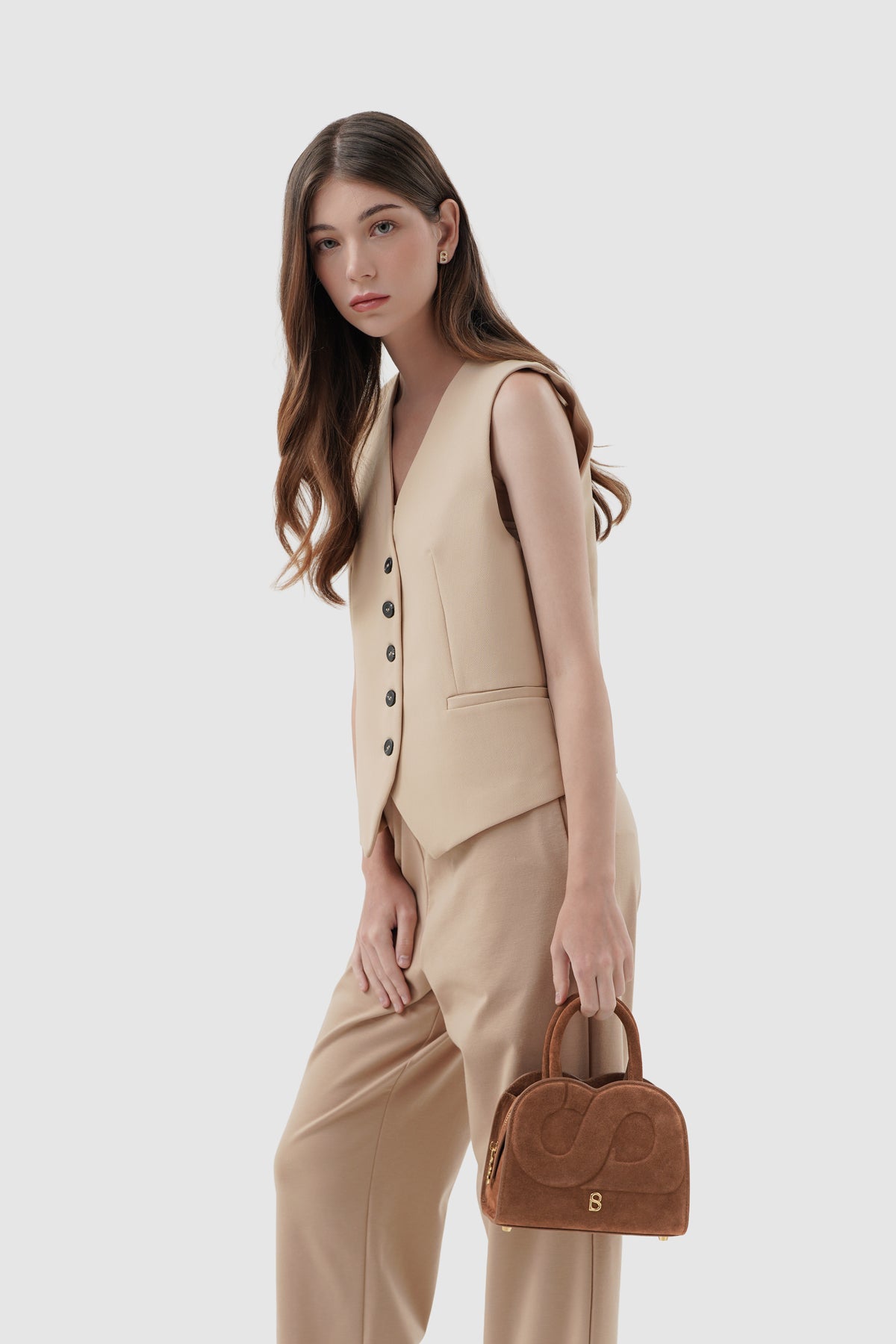 Joy Bag Small - Suede Leather - Caramel