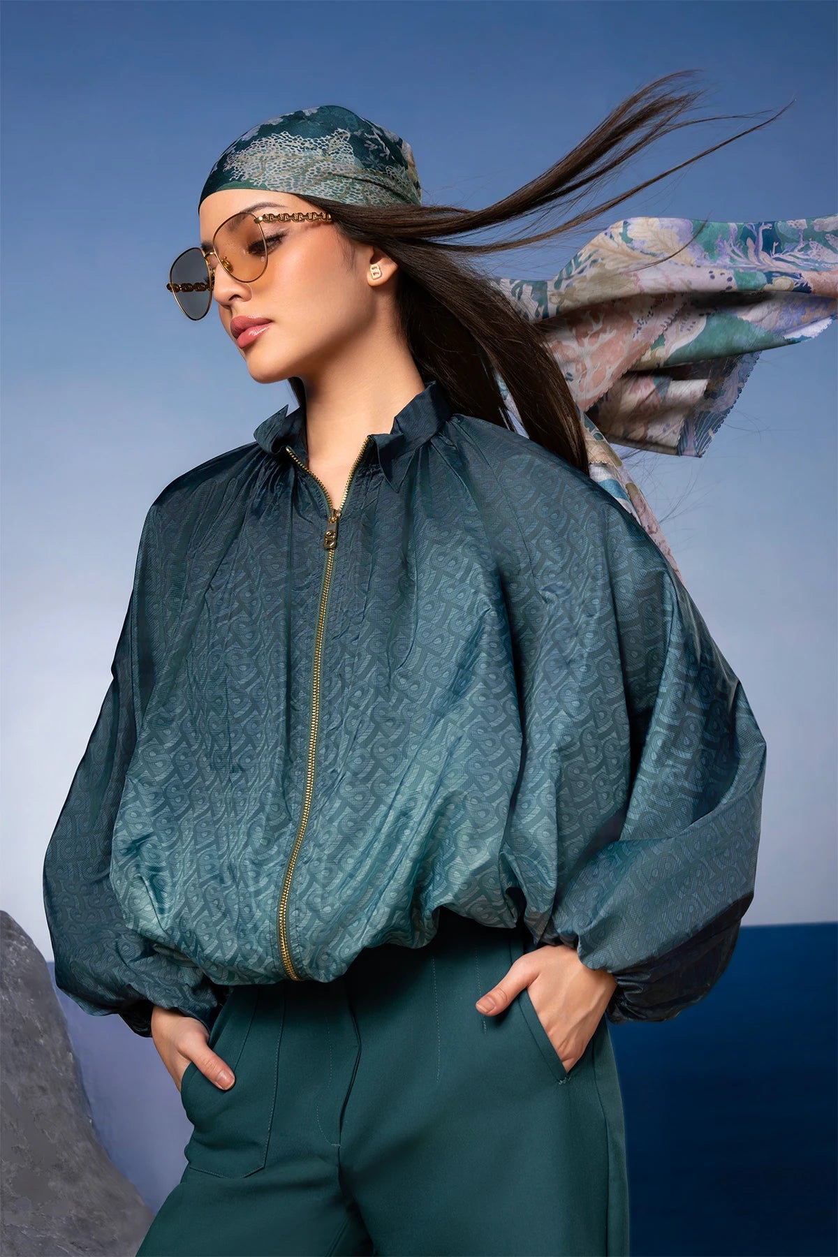 Tropical26 Batwing Jacket - Deep Teal