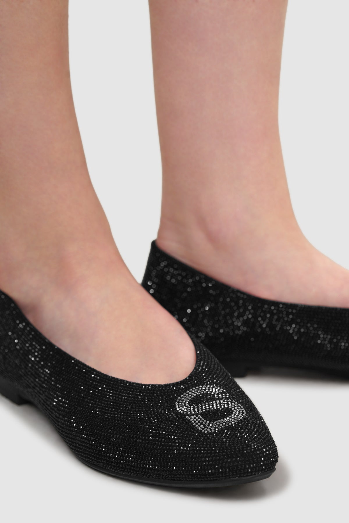 Glitz Flat Shoes - Black