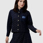 Nagita Denim Crop Shirt - Navy
