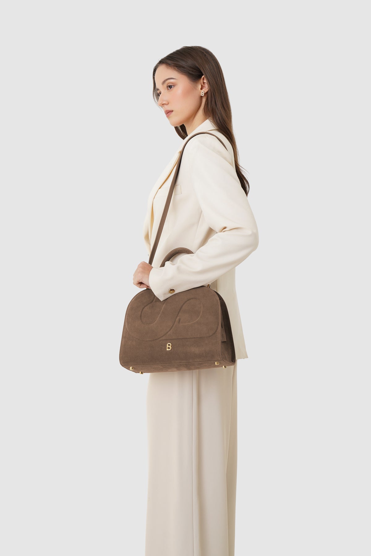 Joy Bag Medium - Suede Leather - Soil