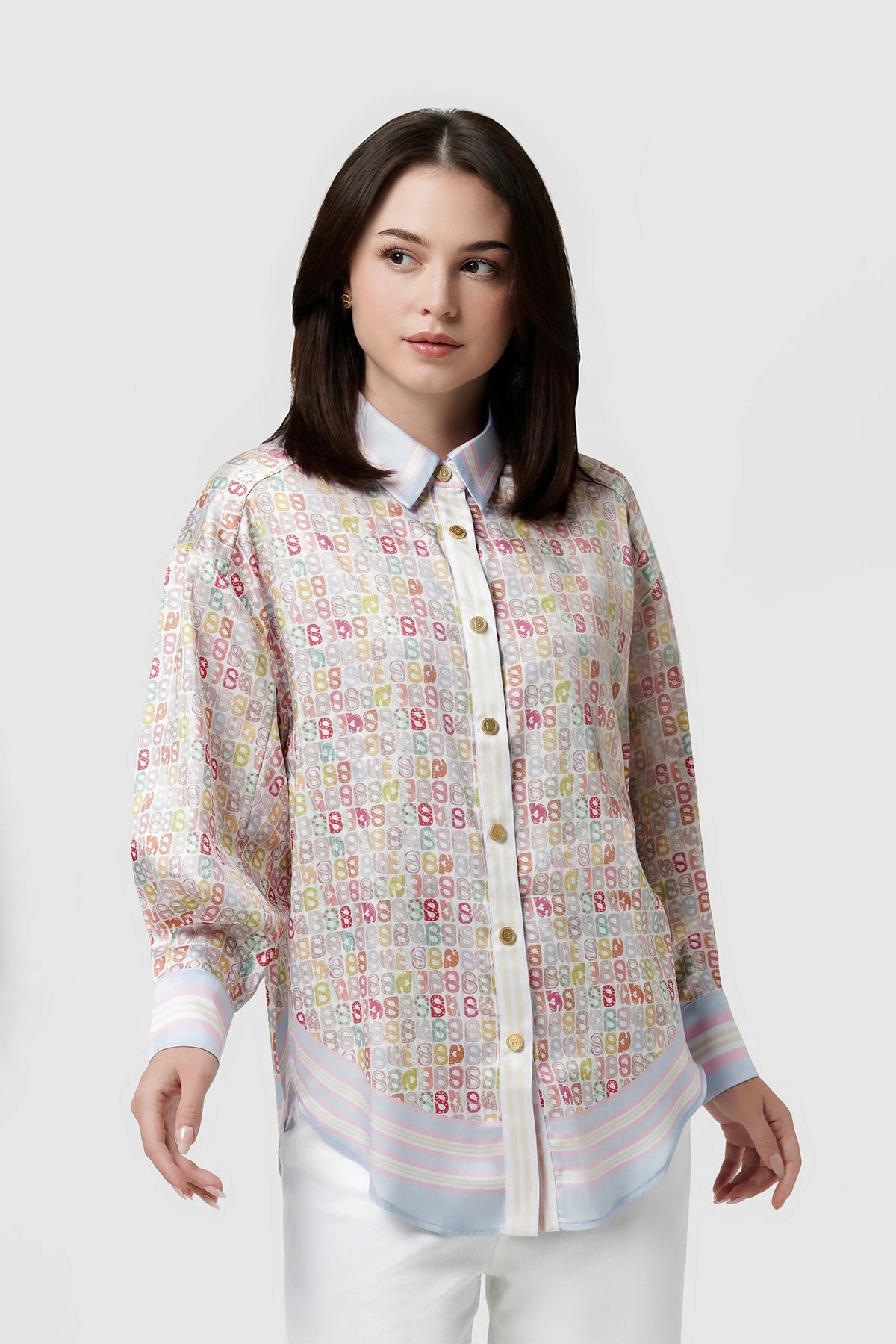Nagita Oversized Shirt - Blue