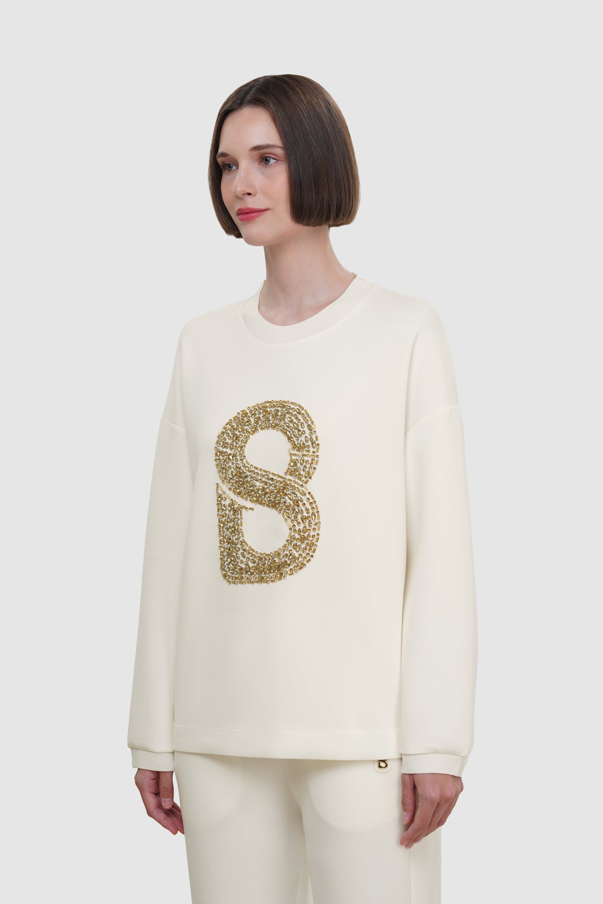 Signature Embellished Sweatshirt - White
