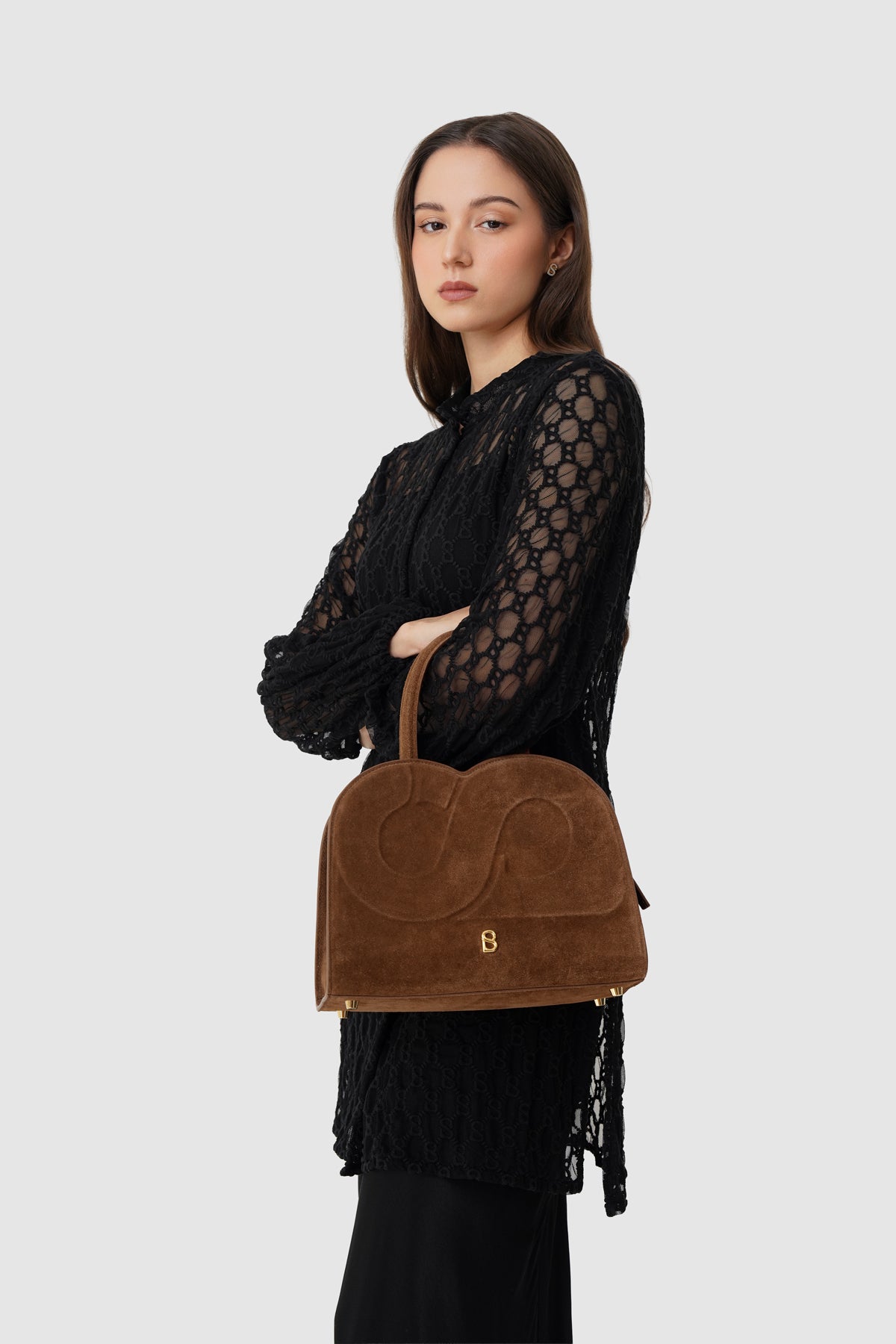 Joy Bag Medium - Suede Leather - Caramel