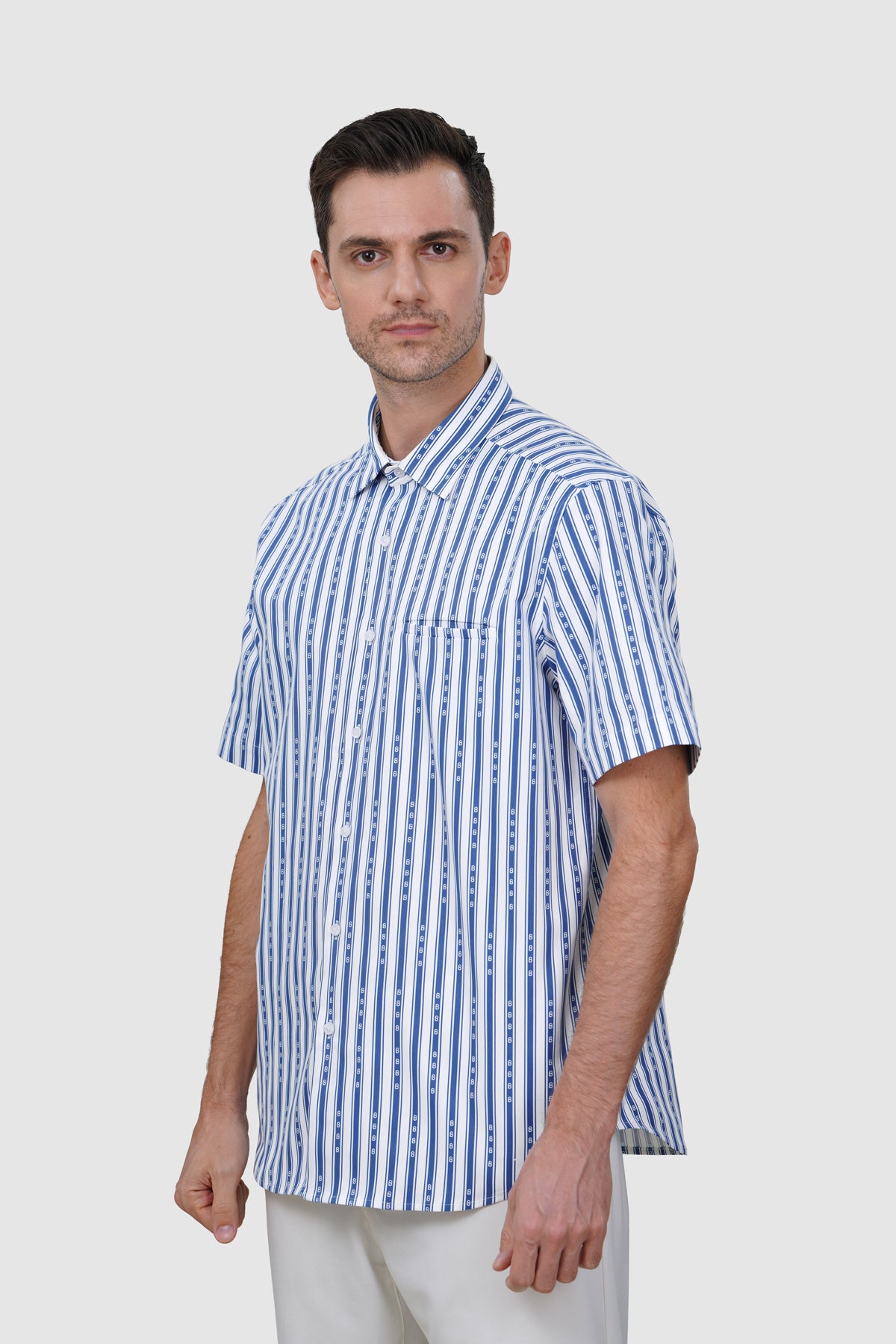 Striped Men Shirt - Blue
