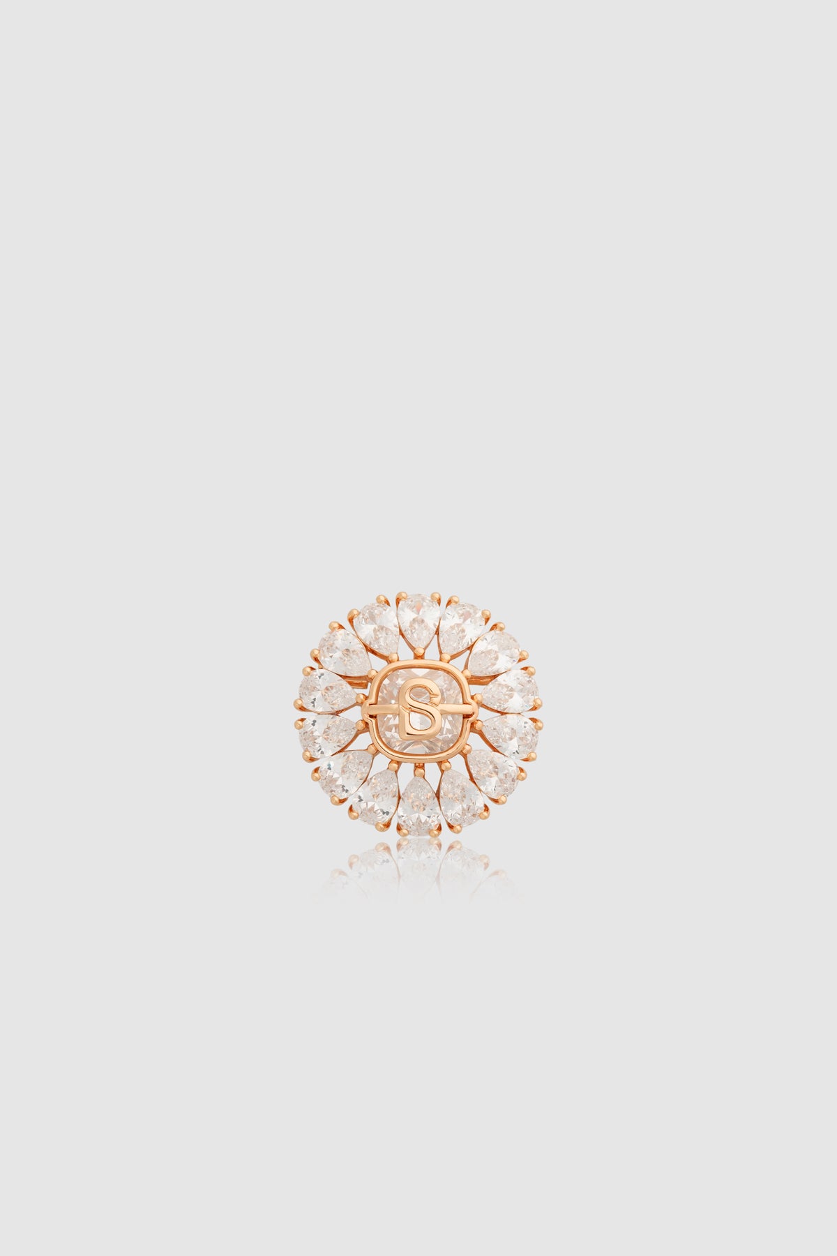 Victorian Crystal Pin Brooch - Rose Gold