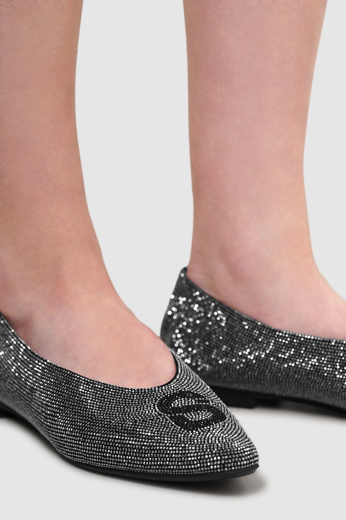 Glitz Flat Shoes - Silver