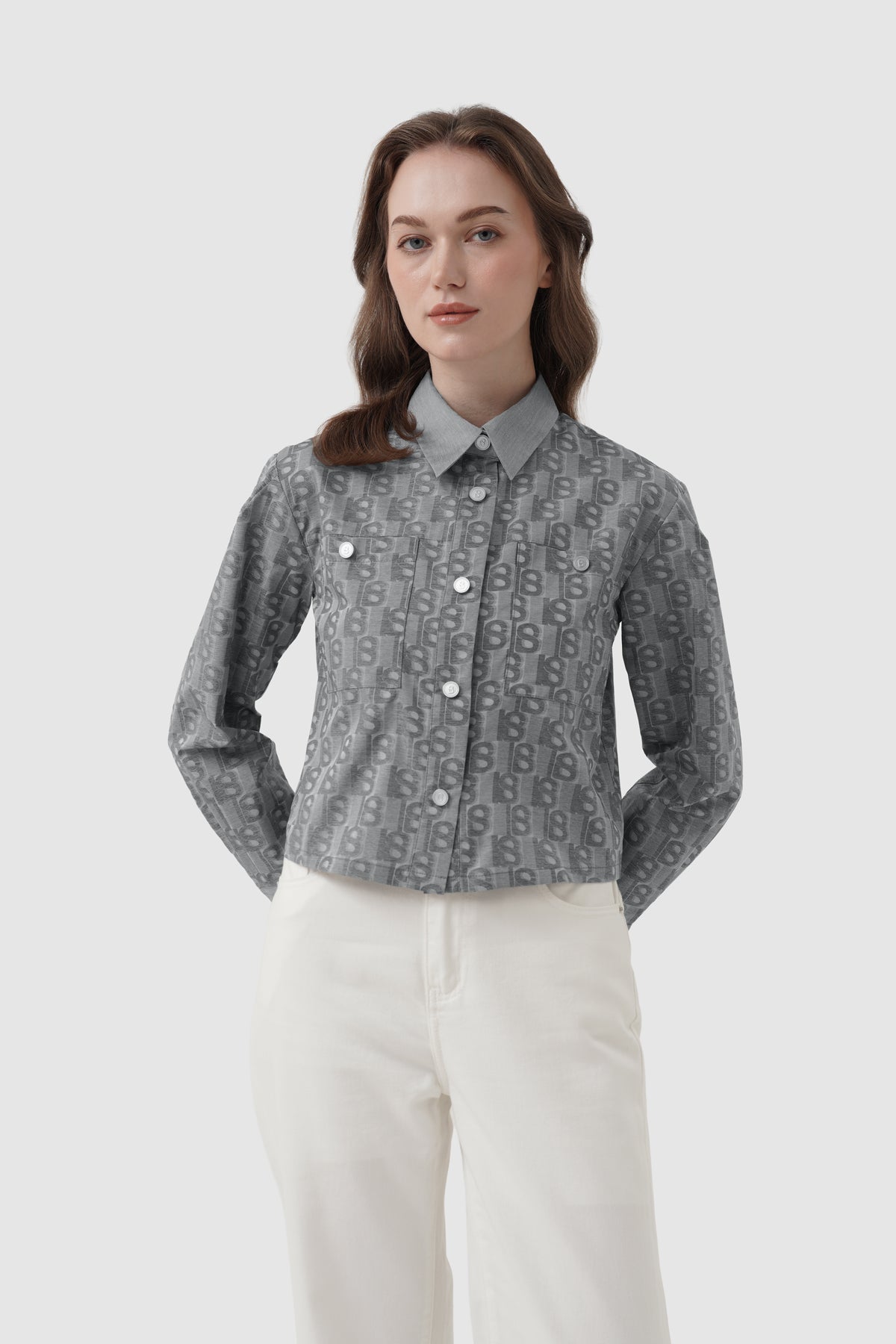 Leena Crop Shirt - Grey