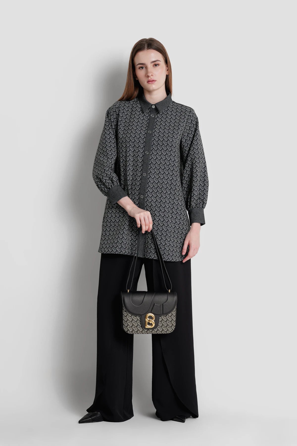 Alba Bimu Jacquard Bag Large - Black