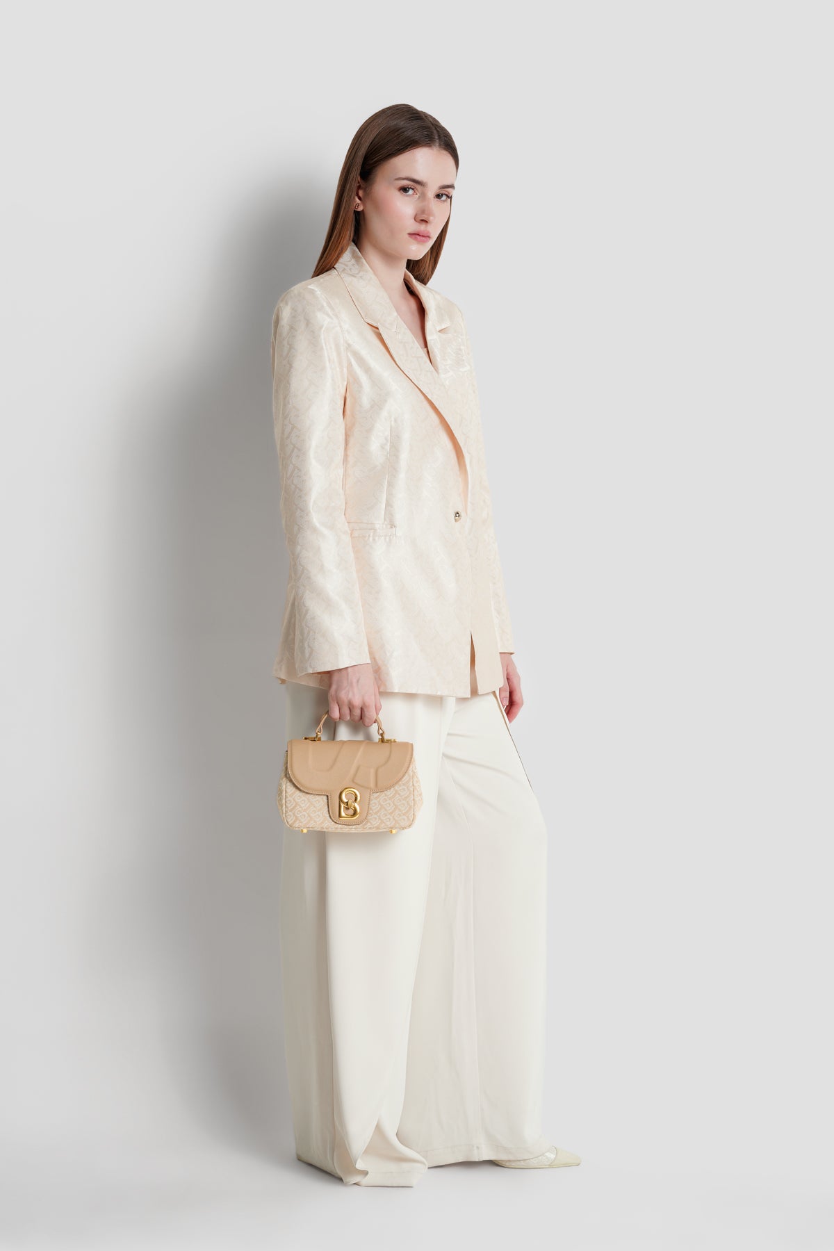 Alma Bimu Jacquard Bag Small - Beige