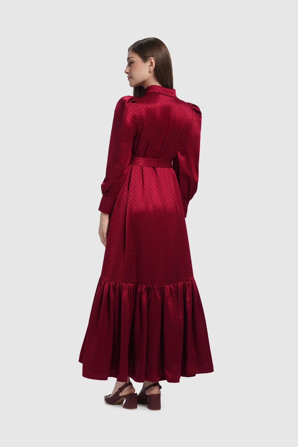 Amy Bimu Ruffle Dress - Red
