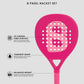 b padel racket set in pink by buttonscarves feature overview