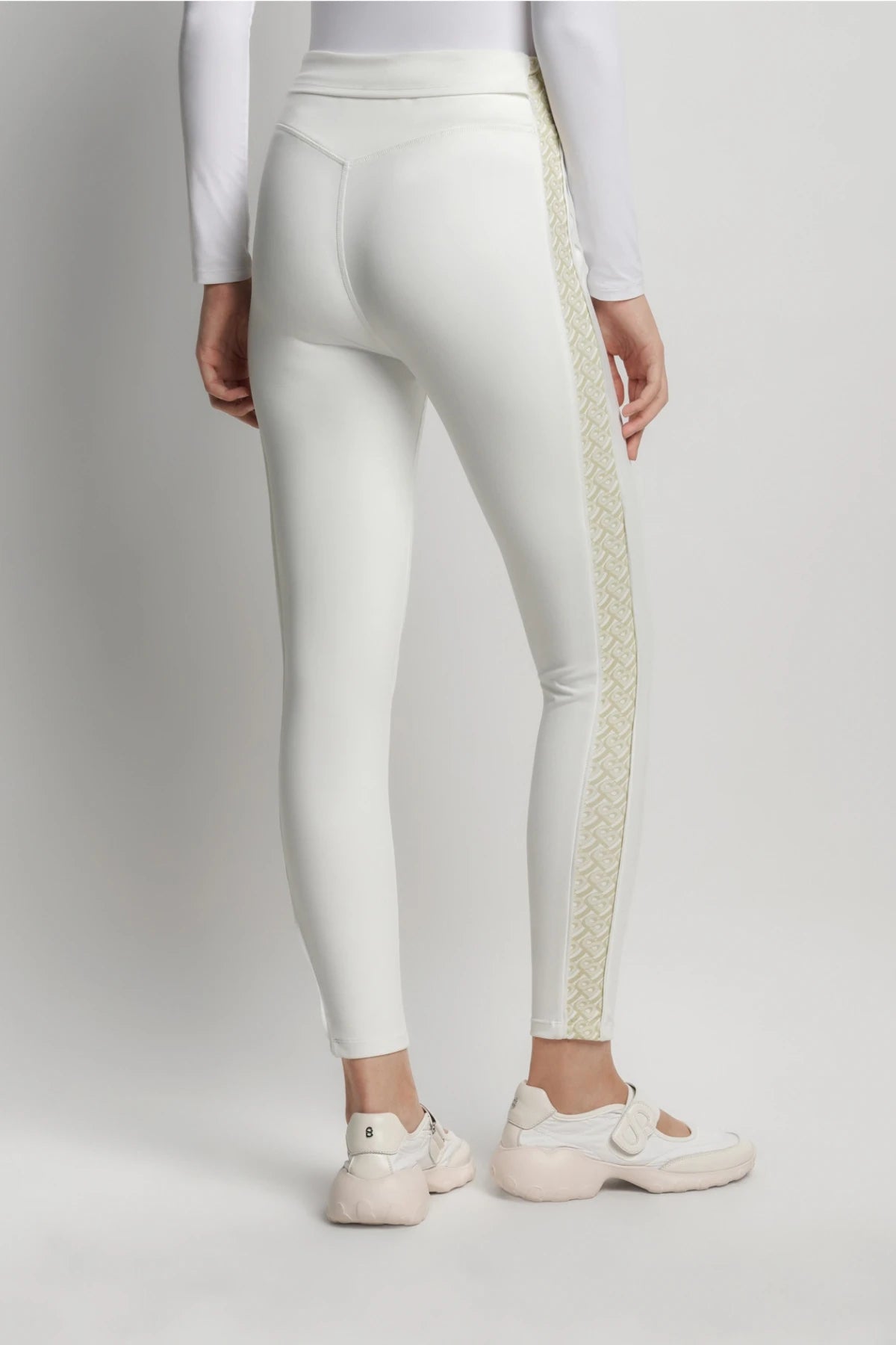 bimu legging in vanilla by buttonscarves back view