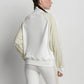 bimu shield jacket in vanilla by buttonscarves back view