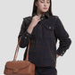 bria shoulder bag in caramel by buttonscarves carried on wrist