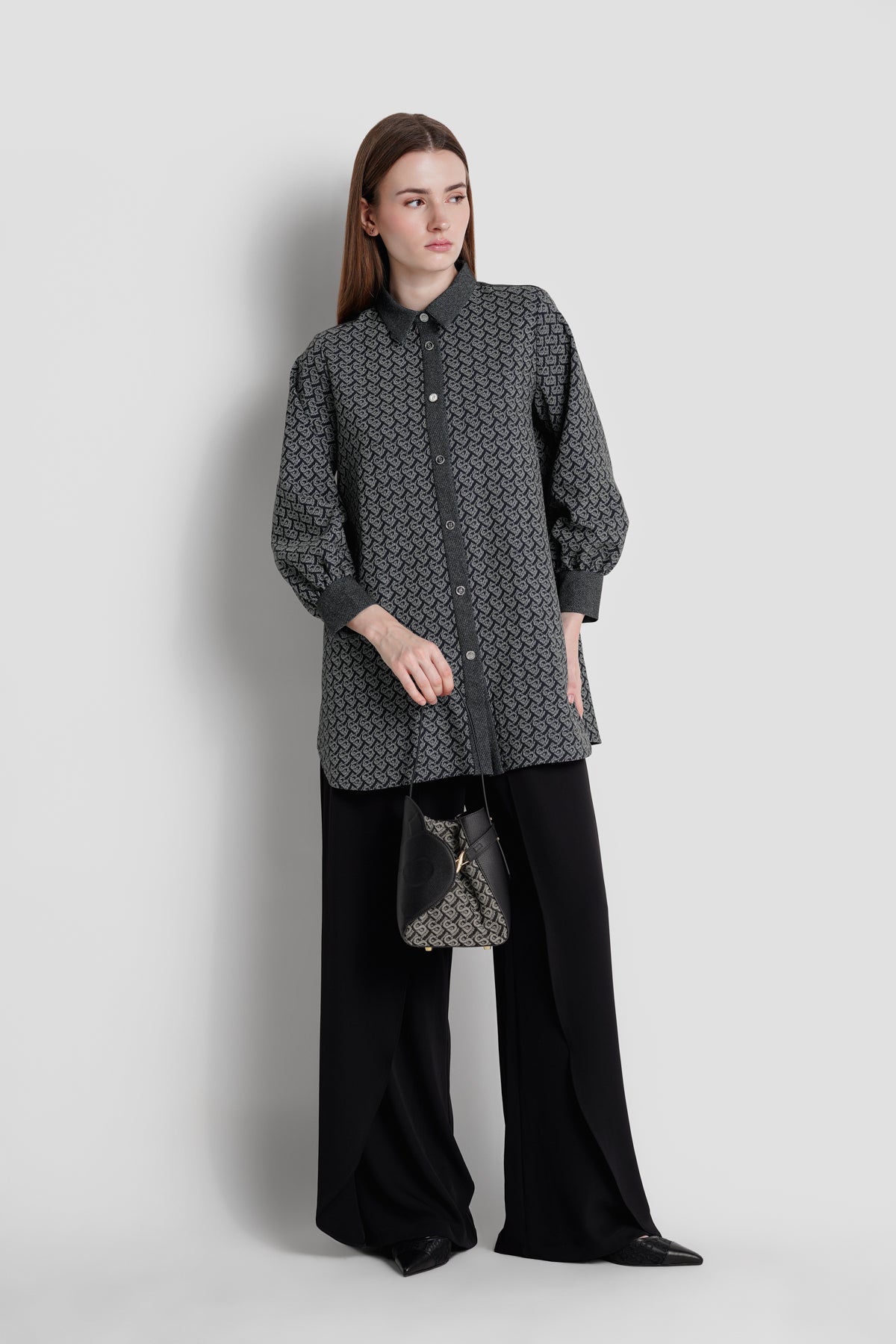 Britney Bimu Jacquard Bag Small - Black