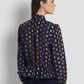 Nagita Peplum Shirt - Navy
